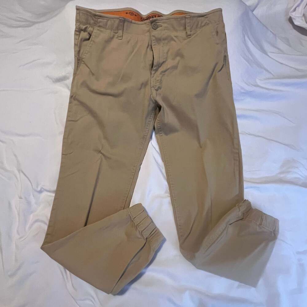 Company 81 Men's Flex Khaki Pants with Gathered Ankles 38 x 32 Joggers